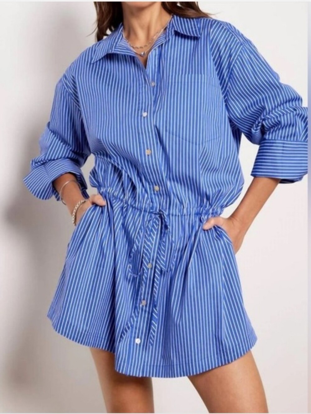 Pistola Lucinda Blue Striped Shirt Dress
